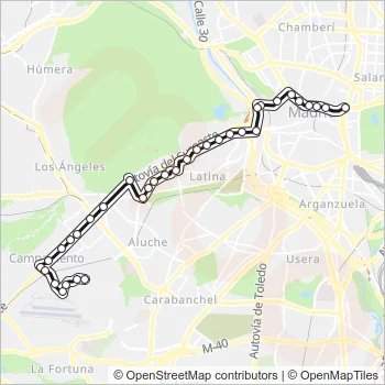 N19 Bus Line Map