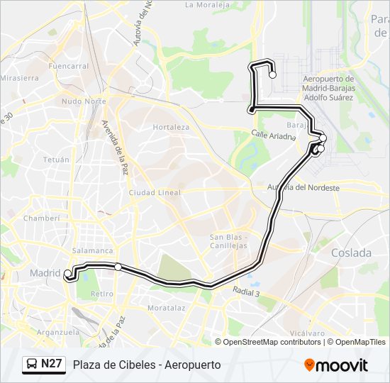 N27 Bus Line Map