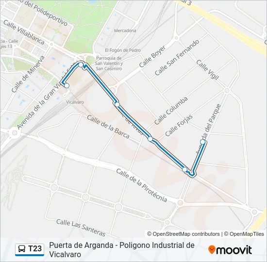 T23 Bus Line Map