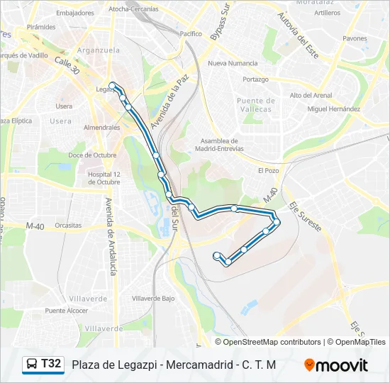 T32 Bus Line Map