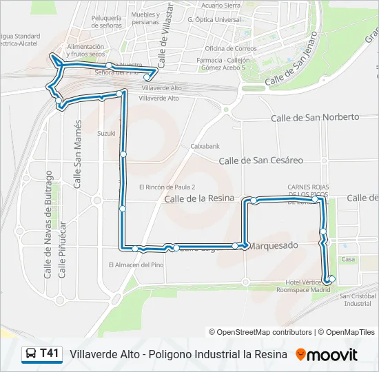 T41 Bus Line Map