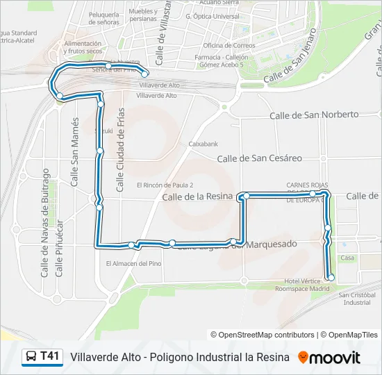 T41 Bus Line Map