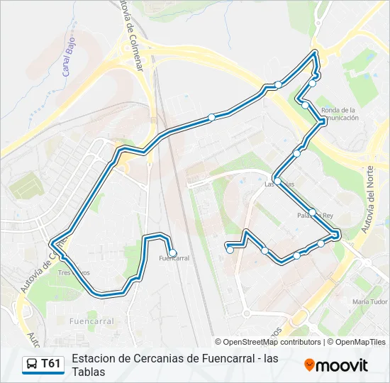 T61 Bus Line Map