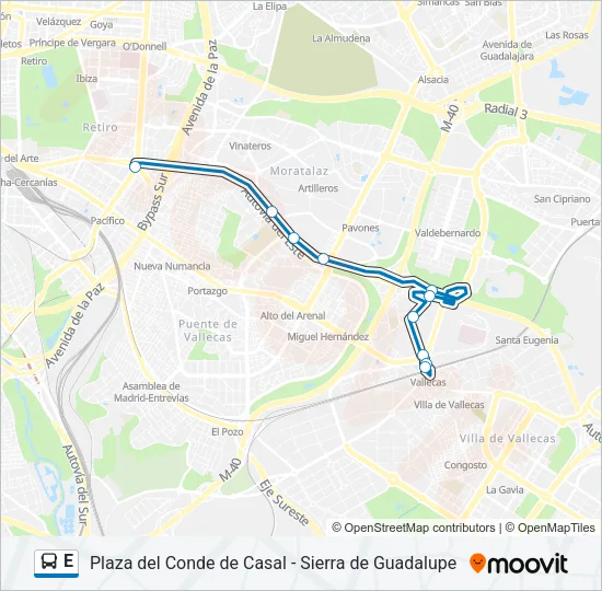 E Bus Line Map
