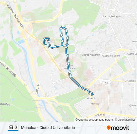 G Bus Line Map