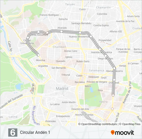 M-6 Metro Line Map