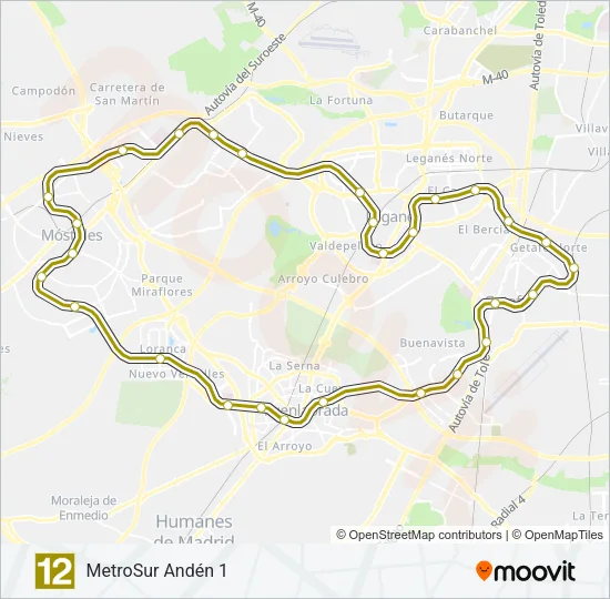 M-12 Metro Line Map
