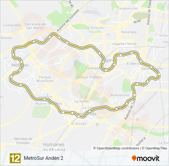 M-12 Metro Line Map