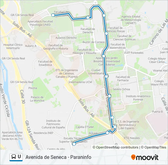 U Bus Line Map