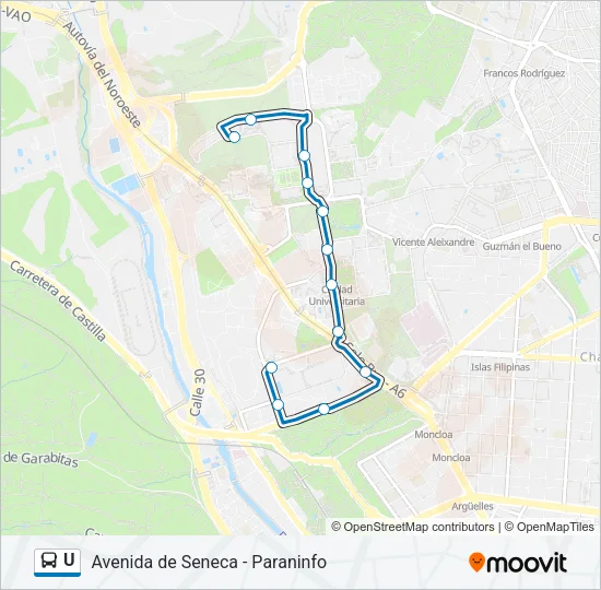 U Bus Line Map