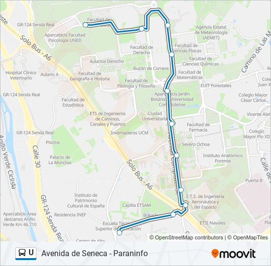 Mapa de U de autobús