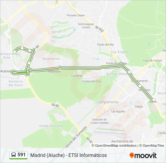 591 Bus Line Map