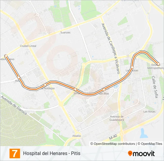 M-7 Metro Line Map