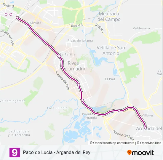 M-9 Metro Line Map