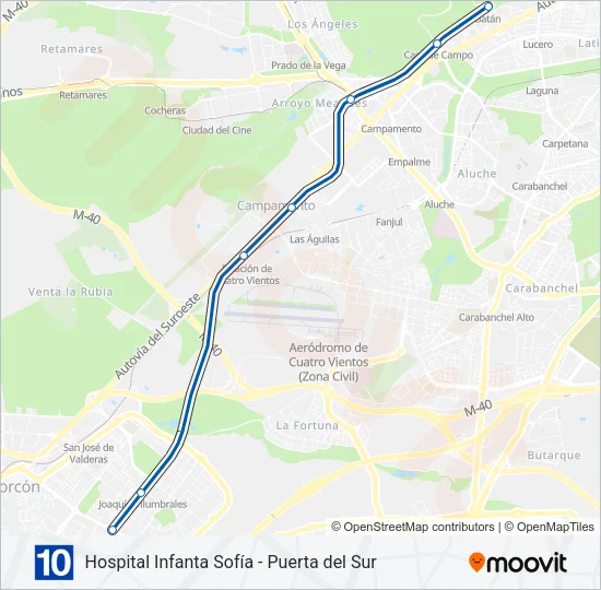 M-10 Metro Line Map