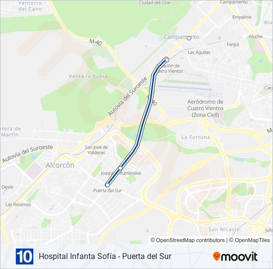 M-10 metro Line Map