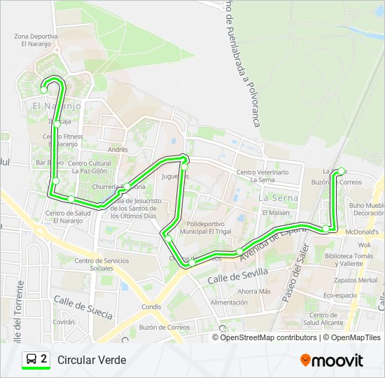 Mapa de 2 de autobús