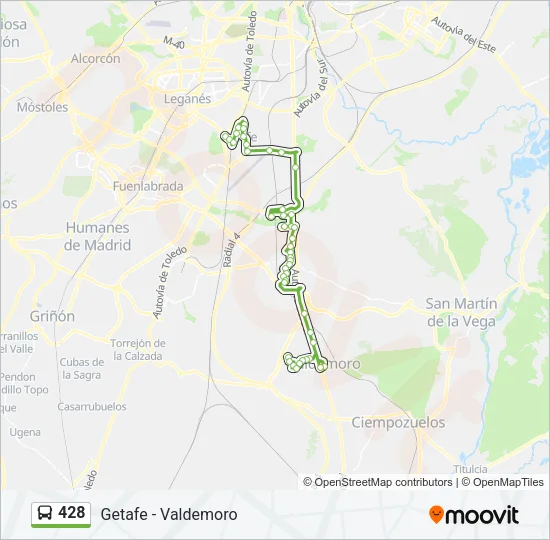 428 Bus Line Map
