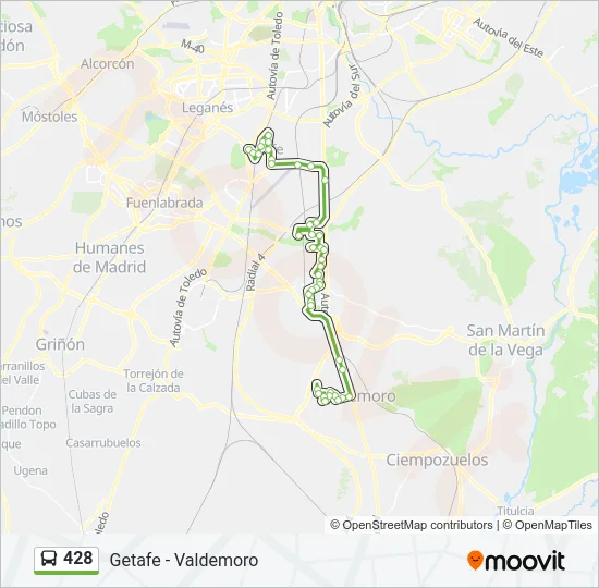 428 Bus Line Map