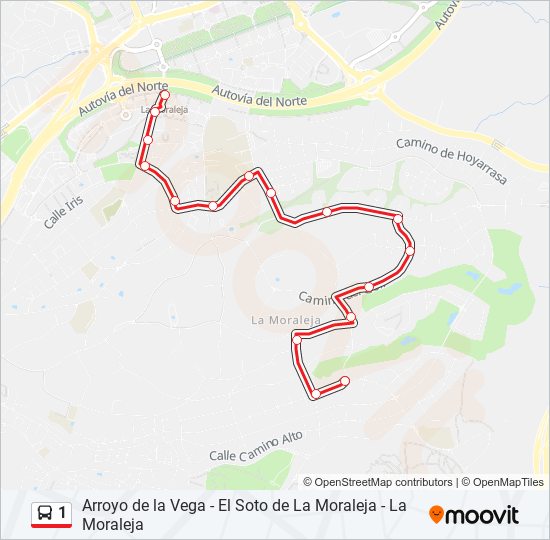 1 bus Mapa de línia