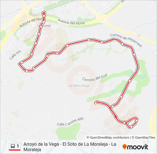 1 Bus Line Map
