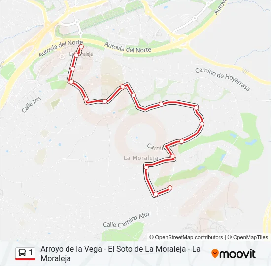 1 Bus Line Map
