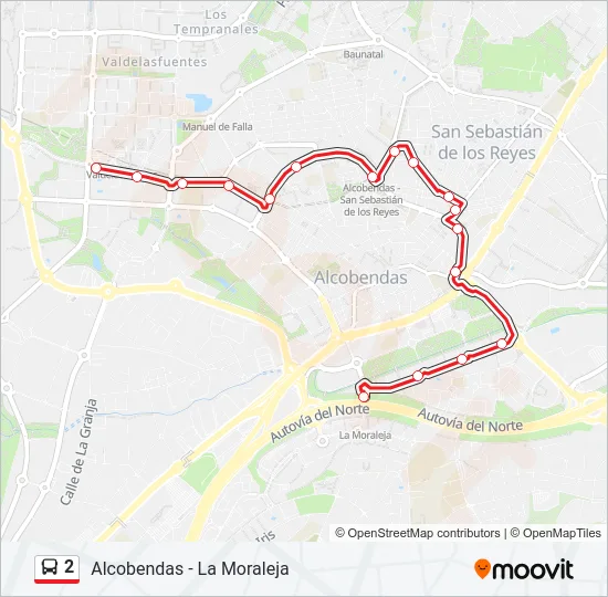 2 bus Mapa de línia