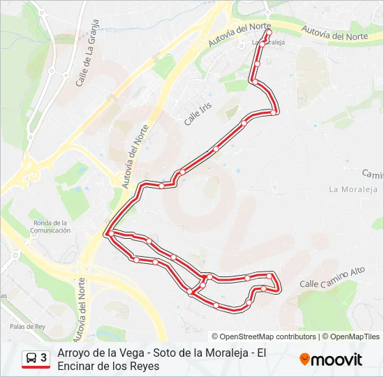 3 Bus Line Map