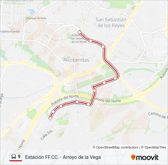 9 Bus Line Map