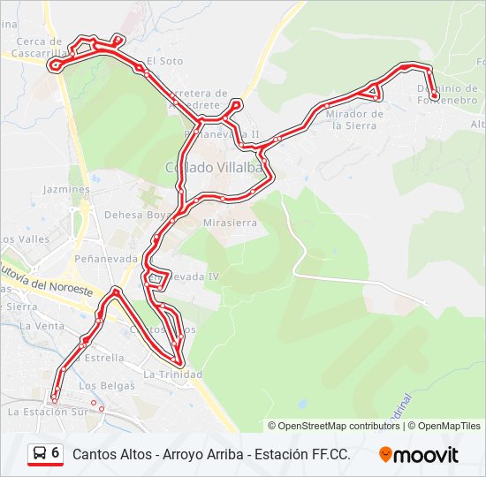 Mapa de 6 de autobús