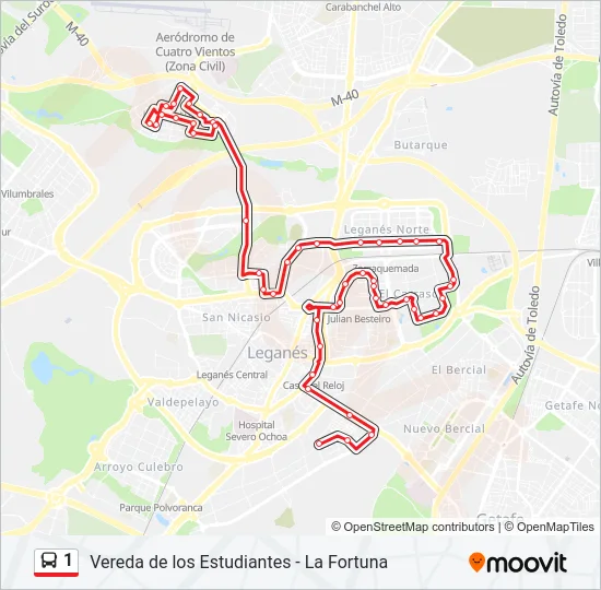 1 Bus Line Map