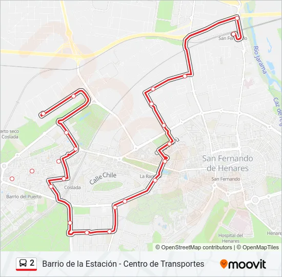 2 Bus Line Map