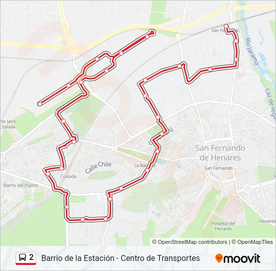 2 bus Mapa de línia