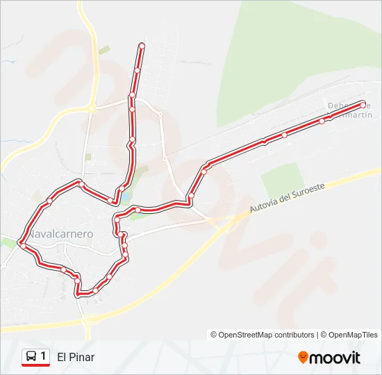 1 Bus Line Map