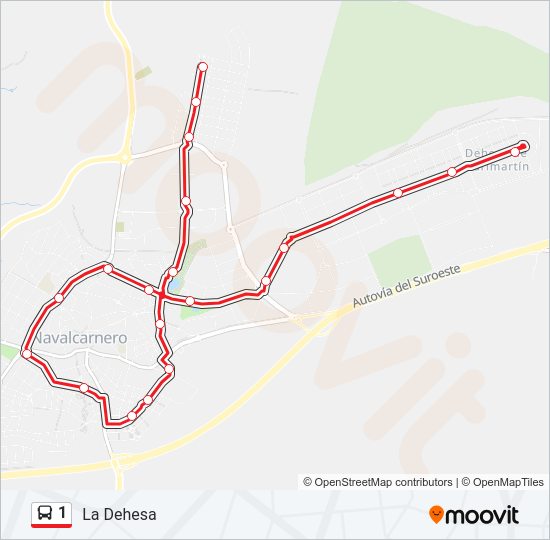 1 Bus Line Map