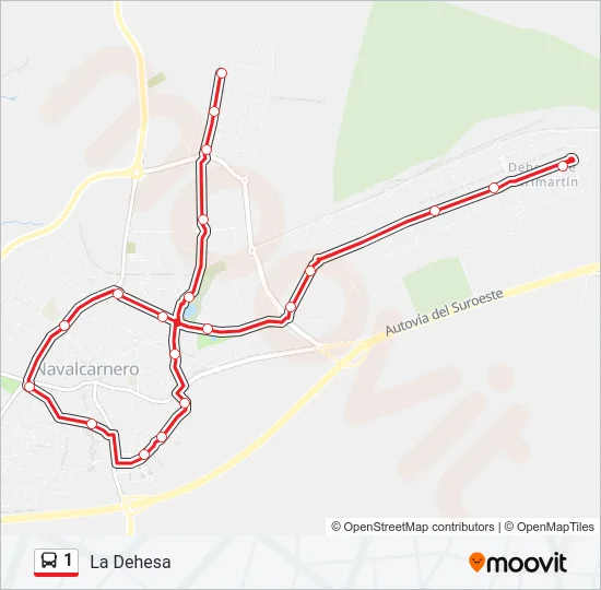1 Bus Line Map