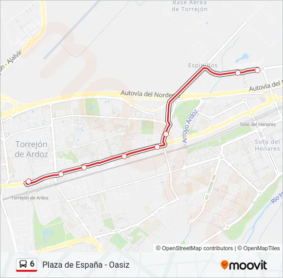 6 Bus Line Map