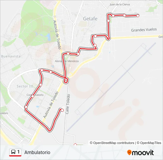 1 Bus Line Map
