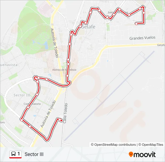 1 Bus Line Map