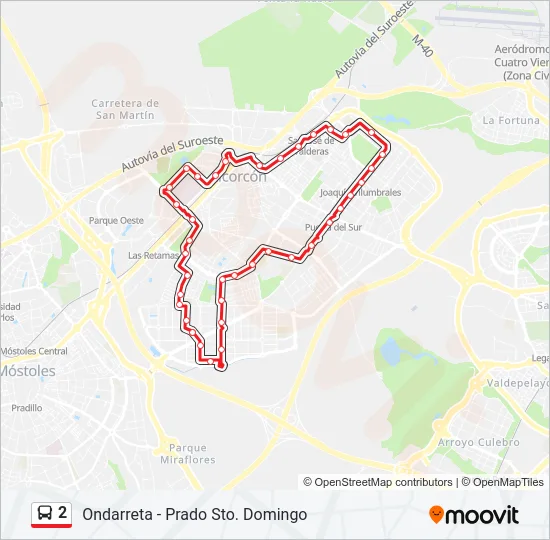 2 bus Mapa de línia