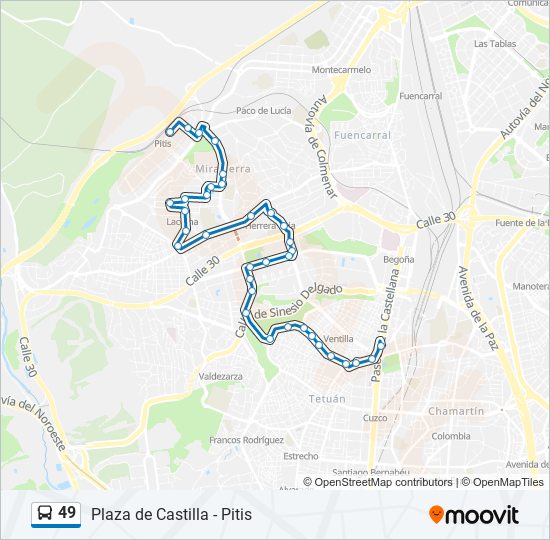 49 bus Line Map