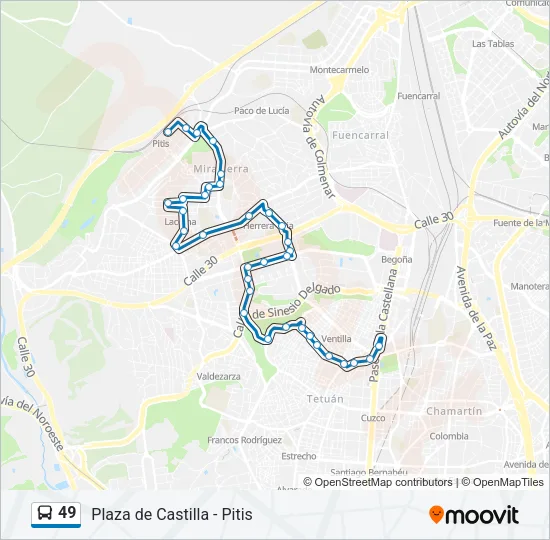 49 Bus Line Map