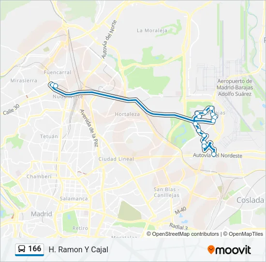166 Bus Line Map