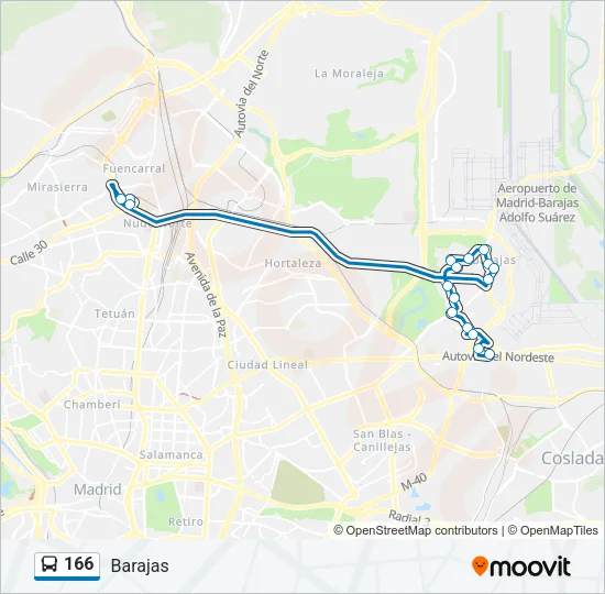 166 Bus Line Map