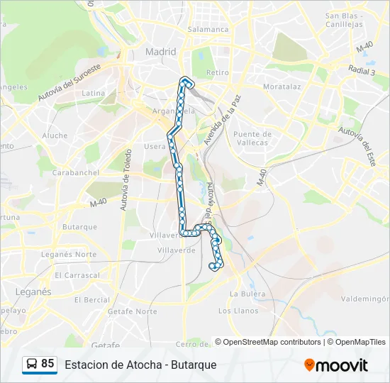 85 Bus Line Map