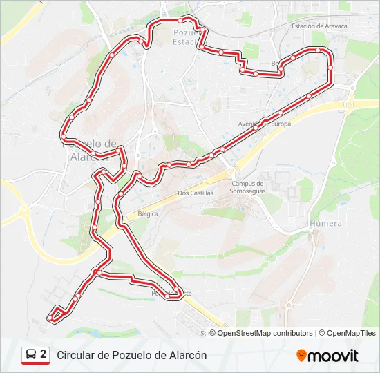 2 Bus Line Map