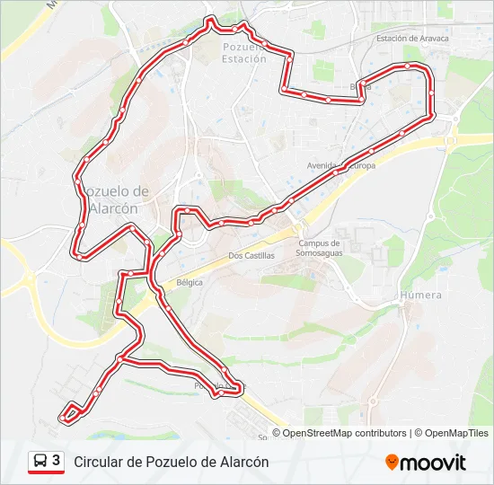 3 Bus Line Map