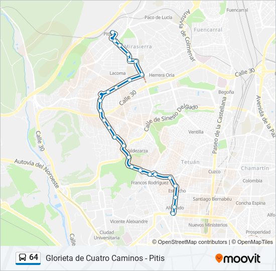 Mapa de 64 de autobús