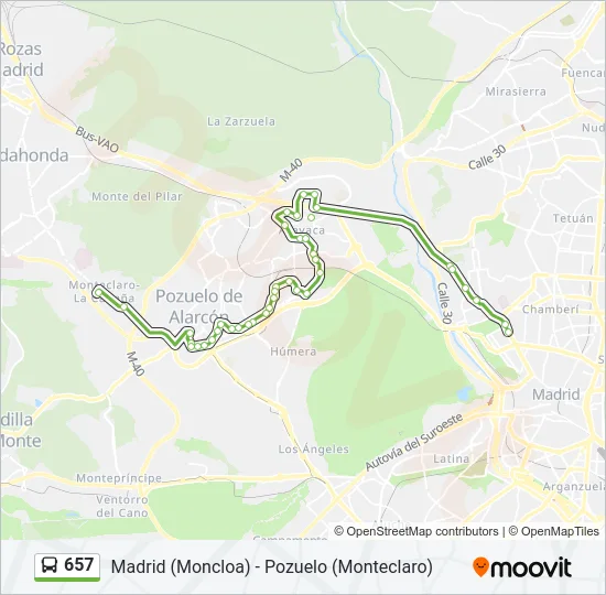 657 Bus Line Map