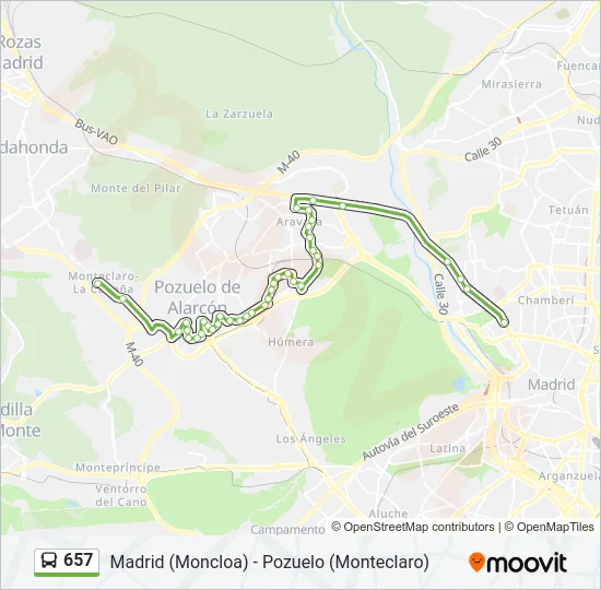 657 Bus Line Map